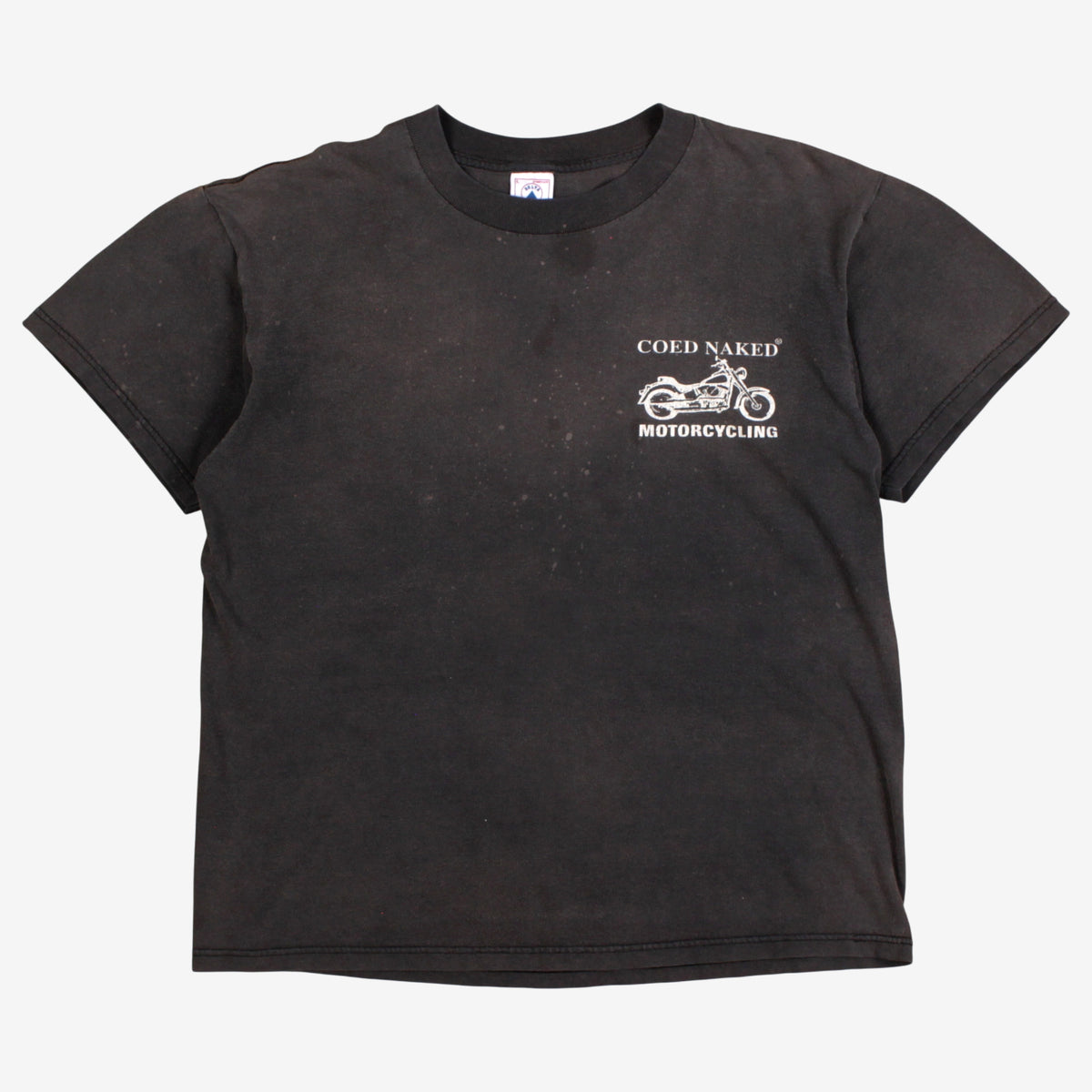 Vintage Delta Biker T-shirt L Mens 90s Black Motorcycle Graphic USA Made