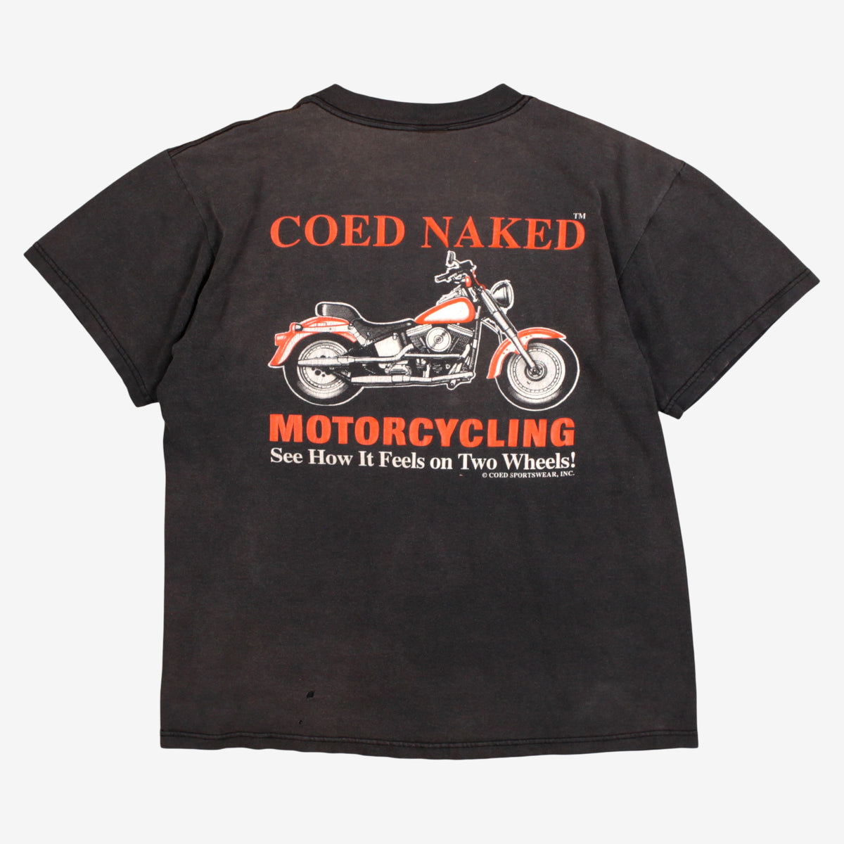 Vintage Delta Biker T-shirt L Mens 90s Black Motorcycle Graphic USA Made
