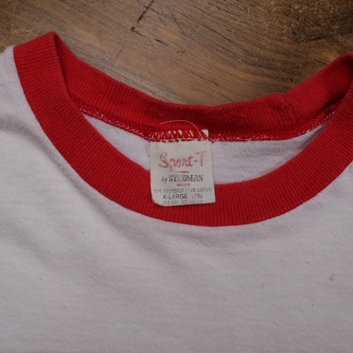Vintage Sport T By Stedman Ringer T-shirt M Womens 70s White Single Stitch