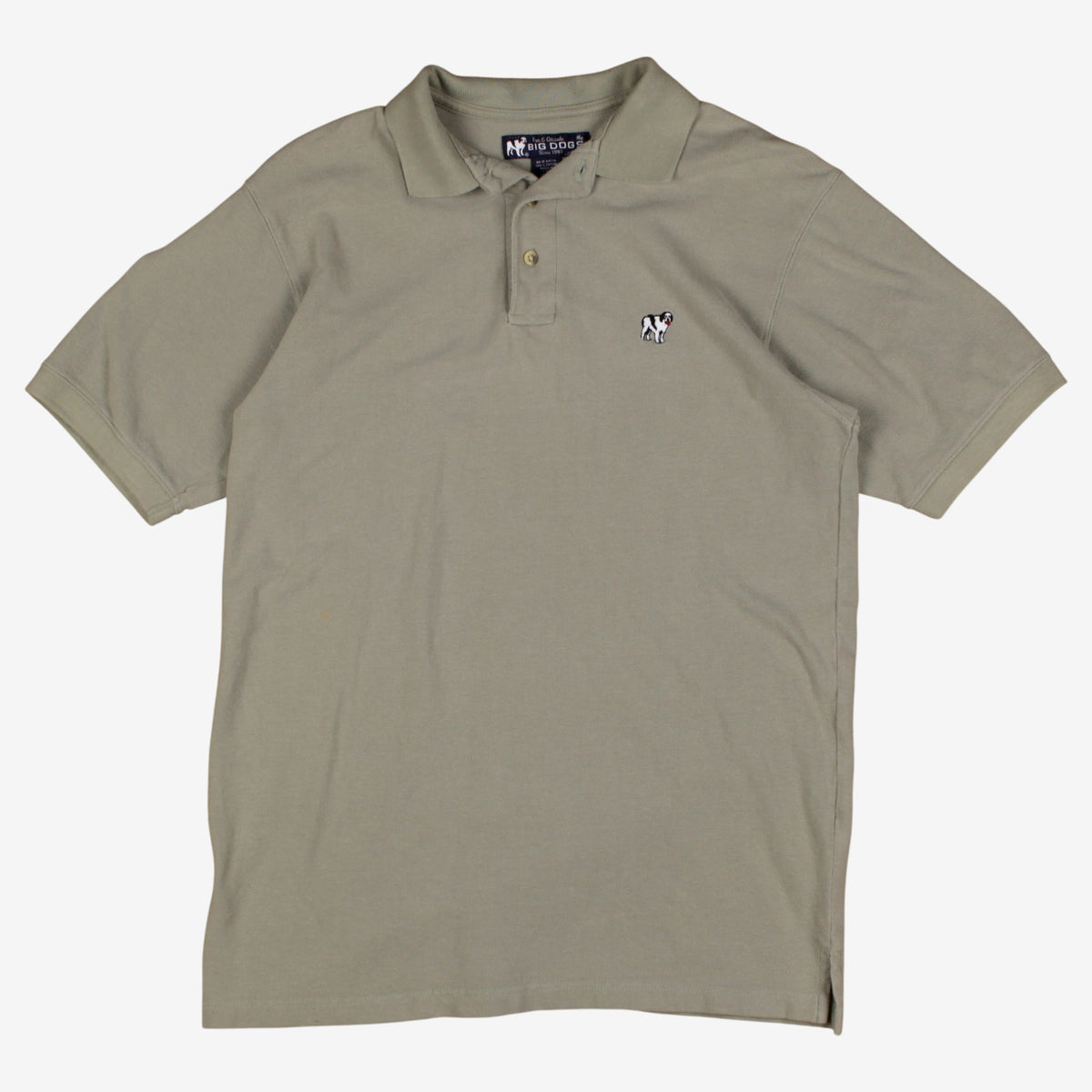 Big Dogs Polo Shirt S Mens 00s Green Embroidered Dog Logo Pique Knit Casual Dog