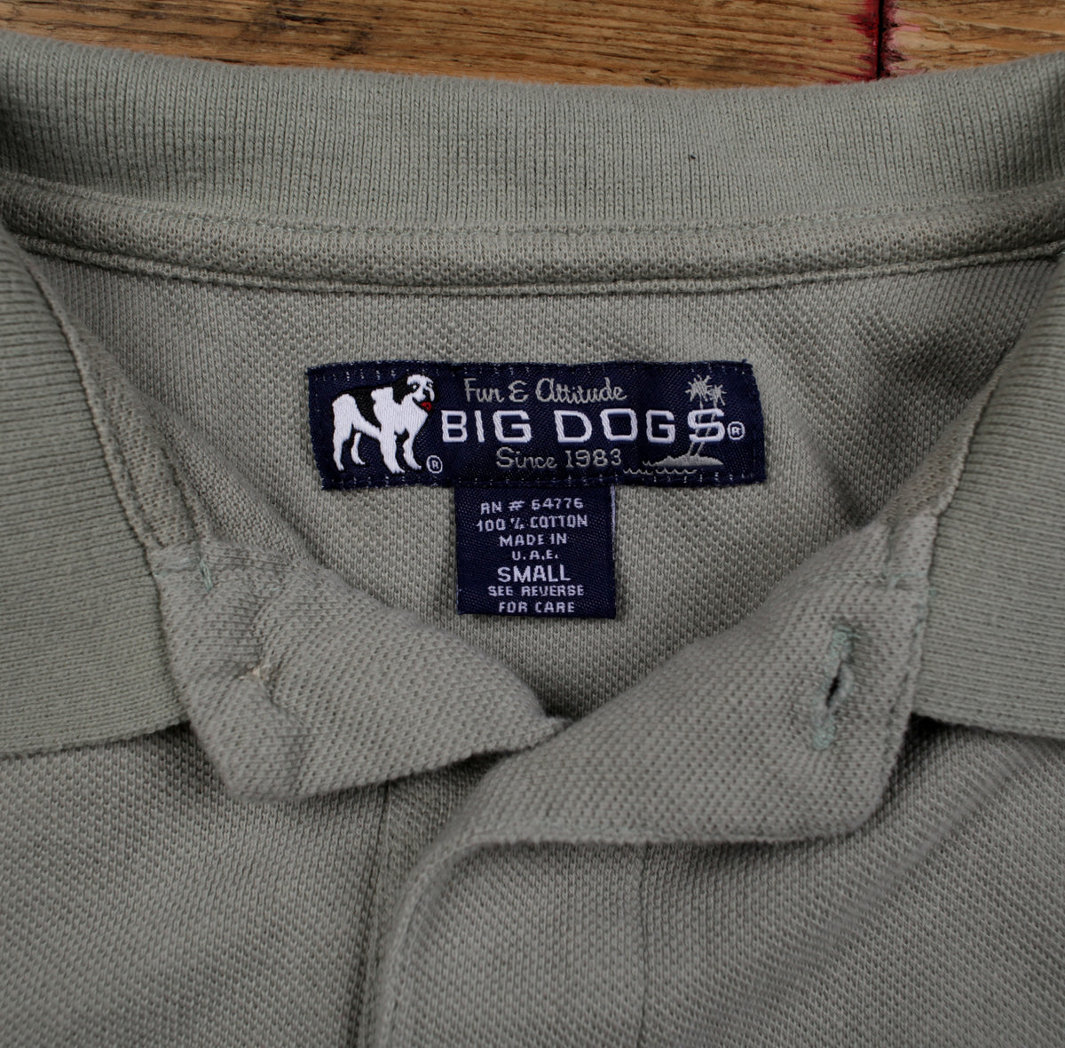 Big Dogs Polo Shirt S Mens 00s Green Embroidered Dog Logo Pique Knit Casual Dog
