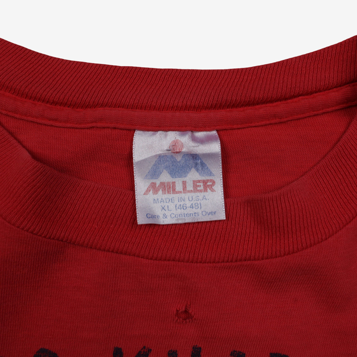 Vintage Miller Graphic T-shirt L Mens 90s Red USA Made Single Stitch Army
