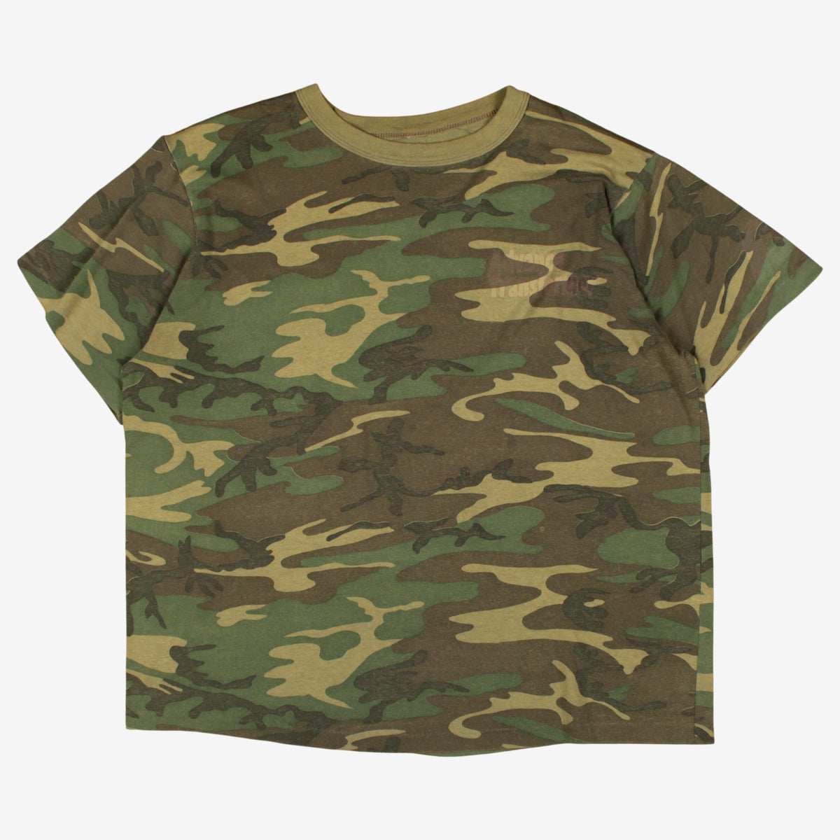Single Stitch Camo Ringer T-shirt XL Mens 00s Green Camouflage Pattern Military