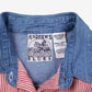Vintage Andrews Blues Workwear Denim Striped Shirt S Mens 90s