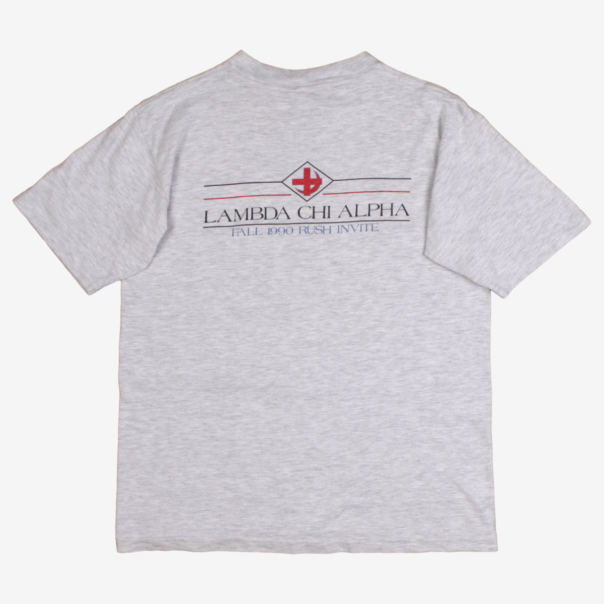 Vintage 1990 Oneita T-shirt L Mens 90s Grey Lambda Chi Alpha USA Single Stitch