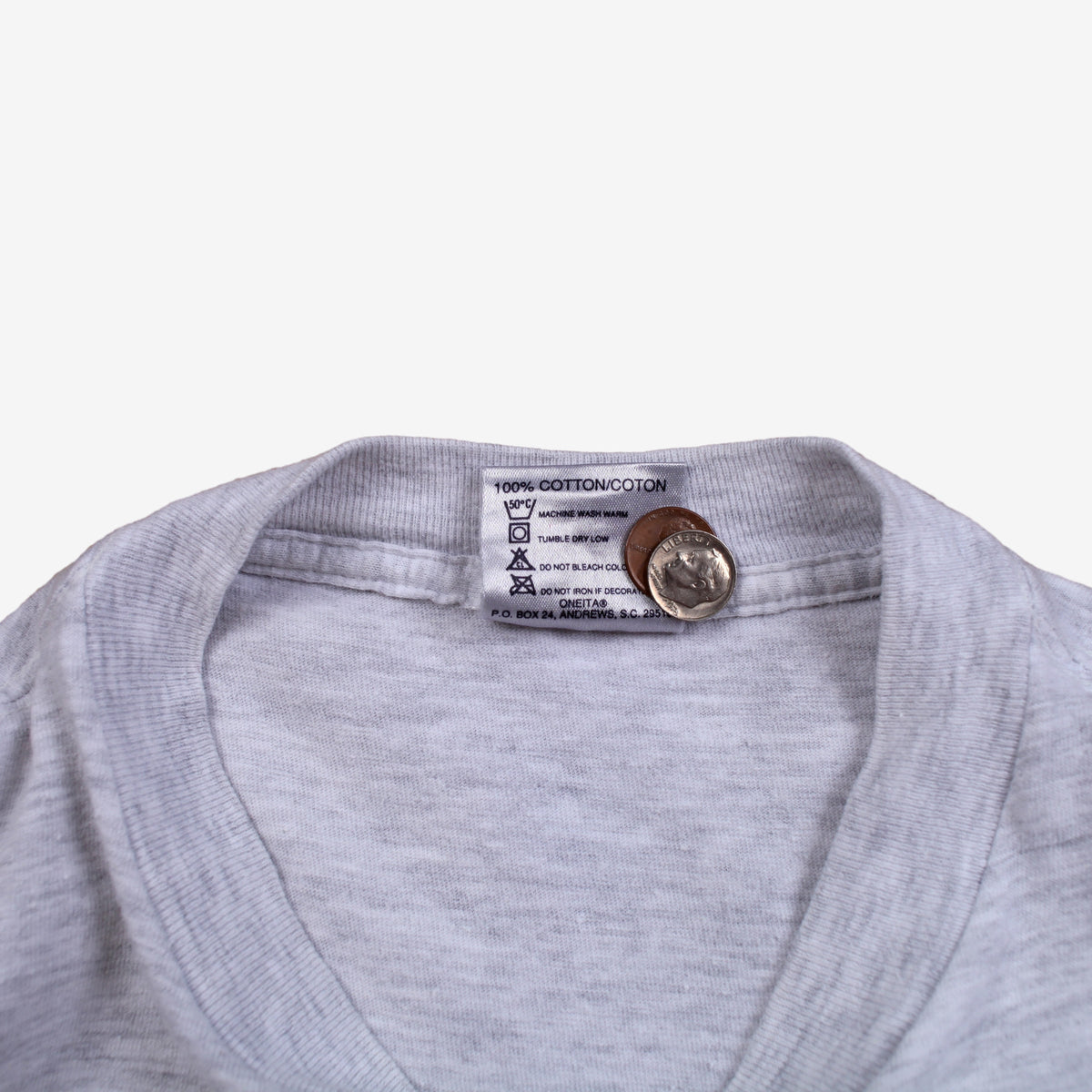 Vintage 1990 Oneita T-shirt L Mens 90s Grey Lambda Chi Alpha USA Single Stitch