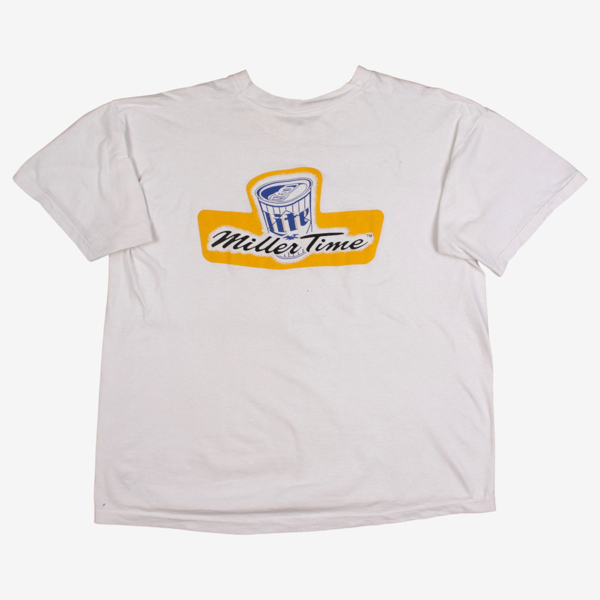 Vintage Single Stitch Miller Lite T-shirt XL Mens 90s White Worn