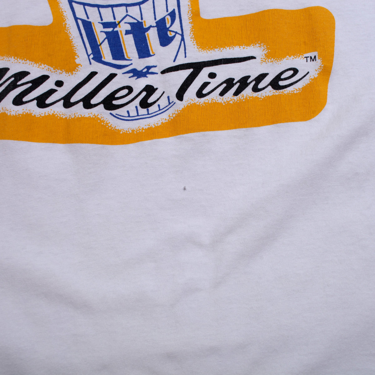 Vintage Single Stitch Miller Lite T-shirt XL Mens 90s White Worn