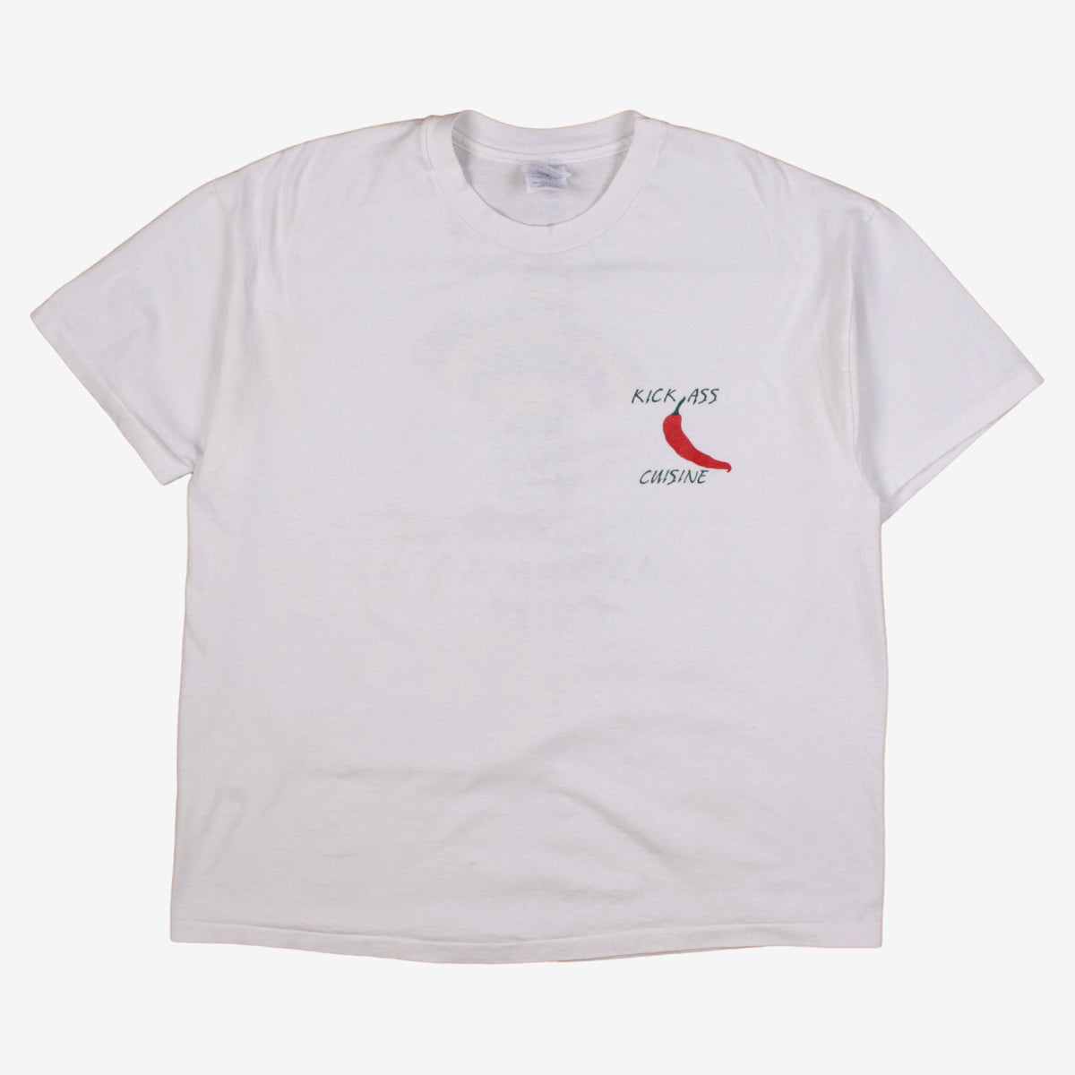 Vintage Hanes T-shirt L Mens 90s White Sugar Skull Graphic USA Single Stitch