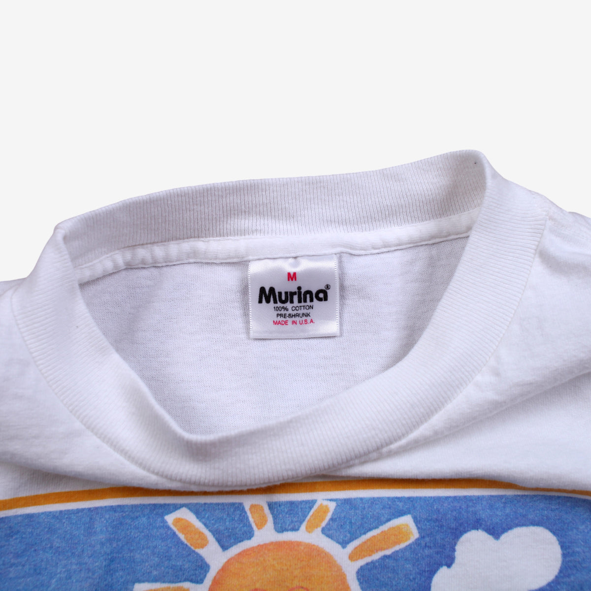 Vintage Murina T-shirt M Womens 00s White Grandmother Sunshine Graphic USA Made