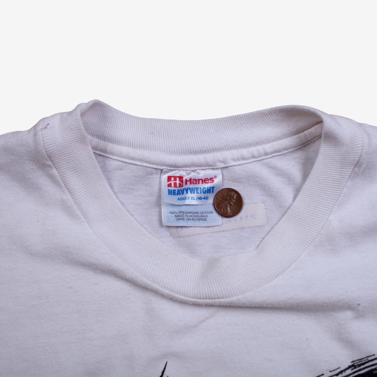 Vintage Hanes T-shirt XL Mens 90s White Abstract Art Y2k Single Stitch