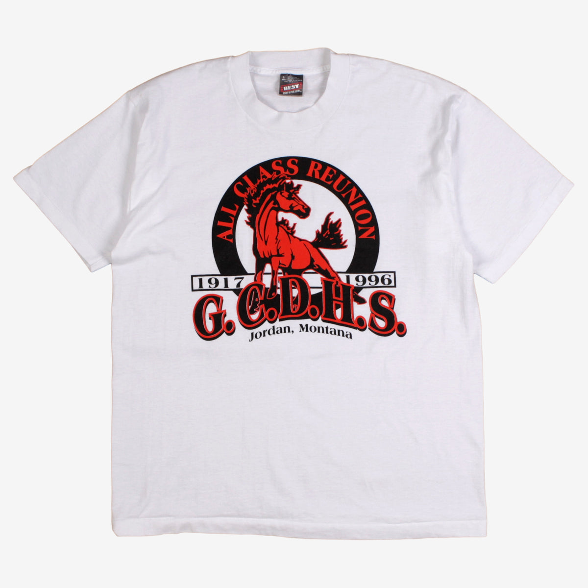 Vintage Fruit Of The Loom T-shirt M Mens 90s White Reunion Graphic 50/50 Blend