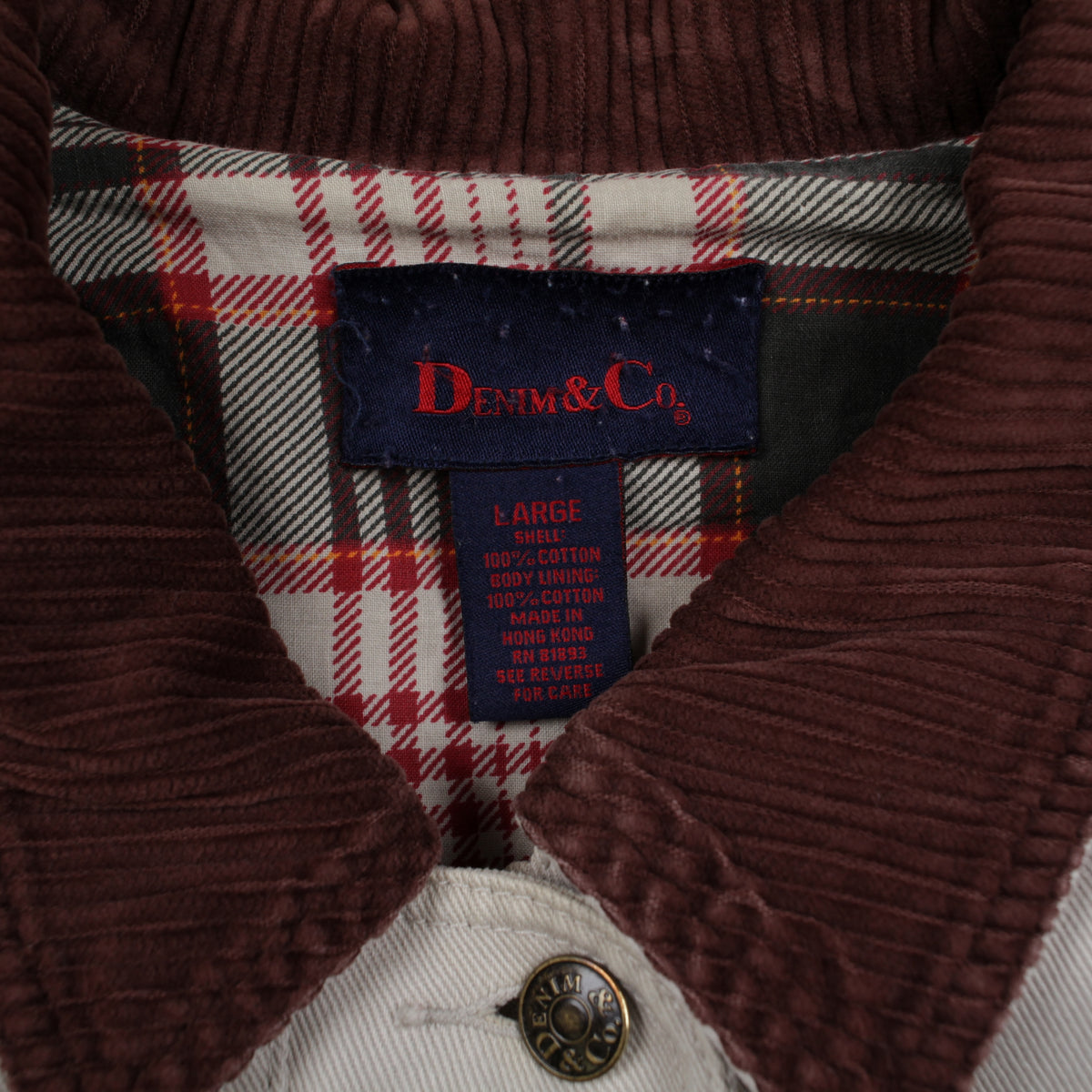 Denim & Co Barn Coat Jacket L Womens