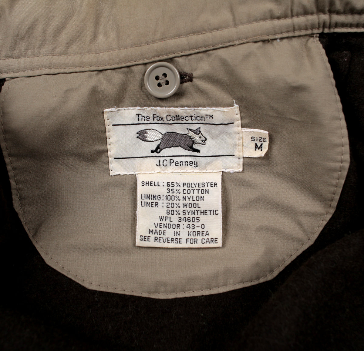 Vintage Jc Penney Fox Collection Bomber Jacket M Mens 80s
