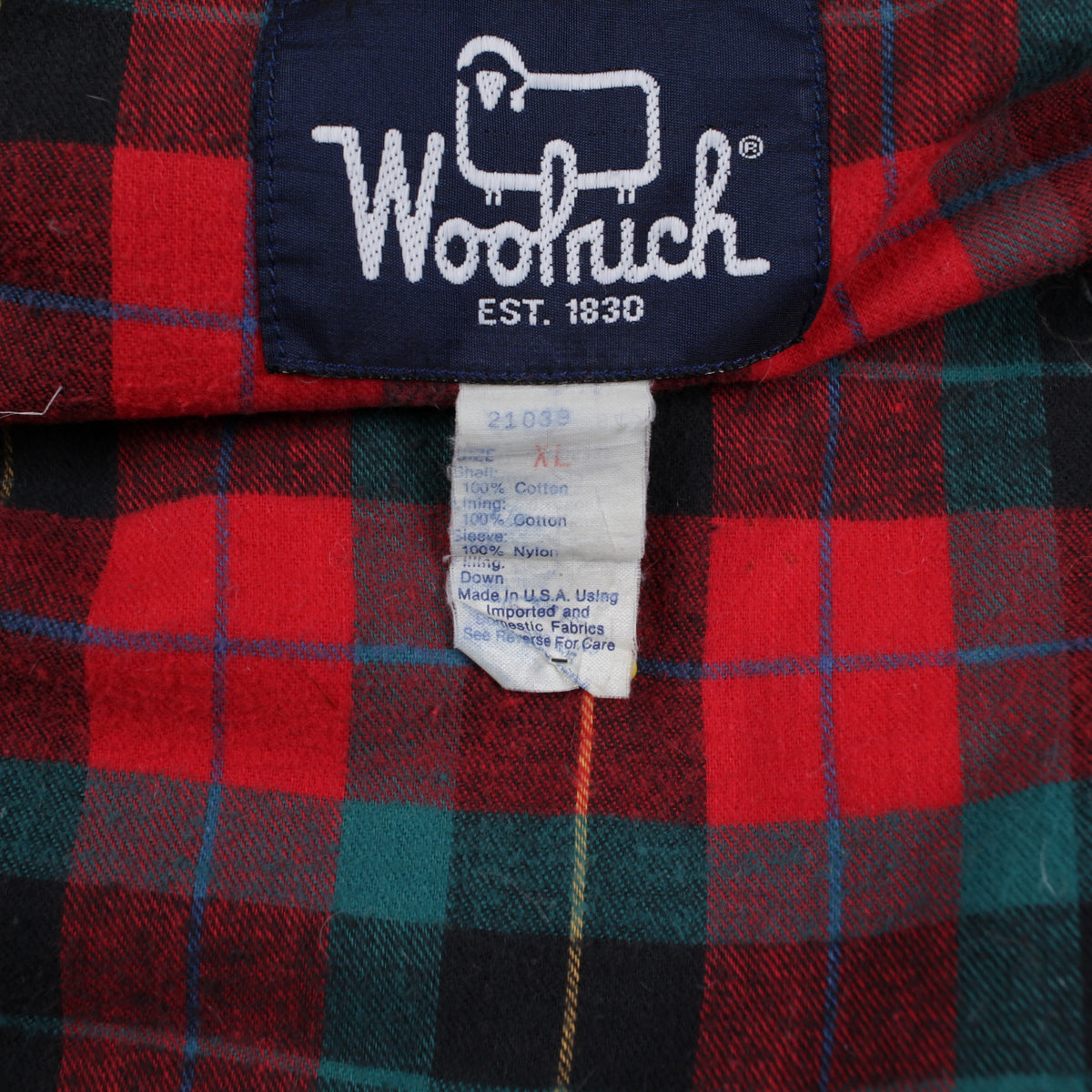 Vintage Woolrich Down Bomber Jacket XL Mens 80s