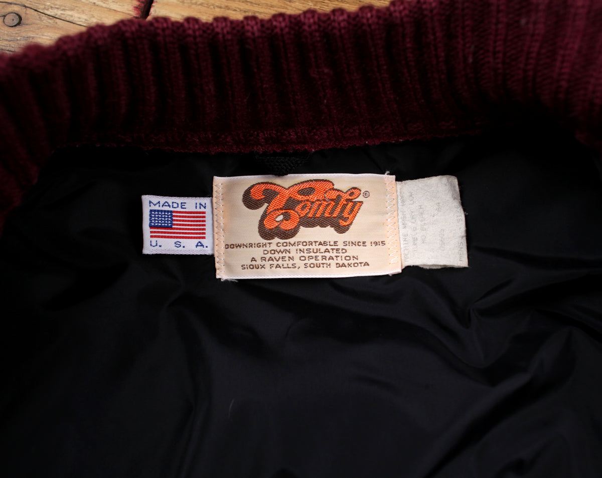 Vintage Comfy Down Puffer Bomber Jacket S Mens 80s