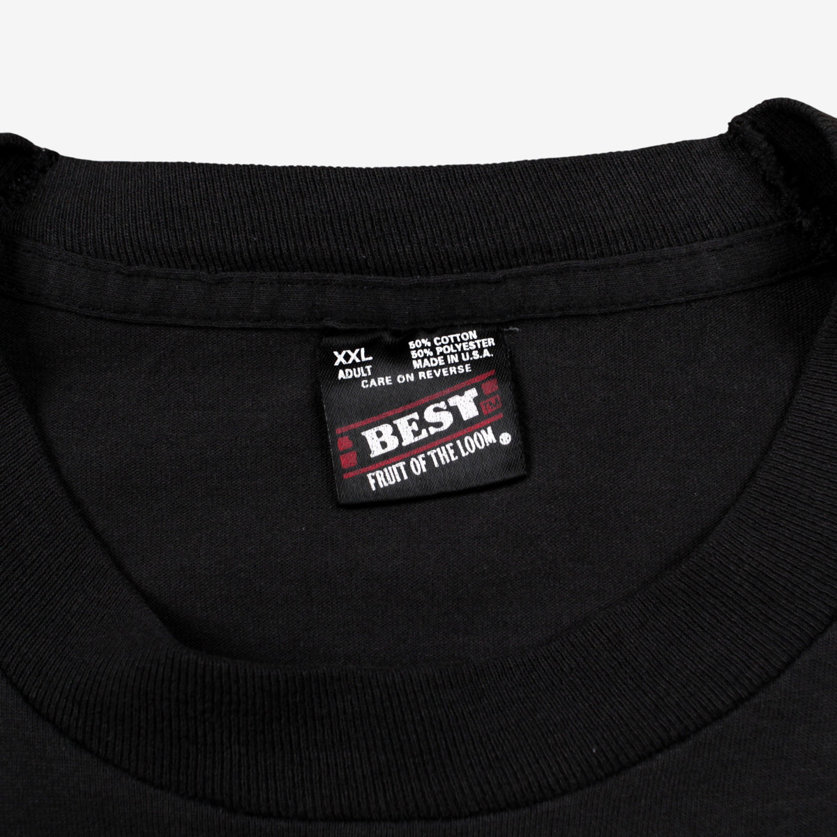 Vintage Best Fruit Of The Loom T-shirt 2XL Mens 90s Black Security Single Stitch
