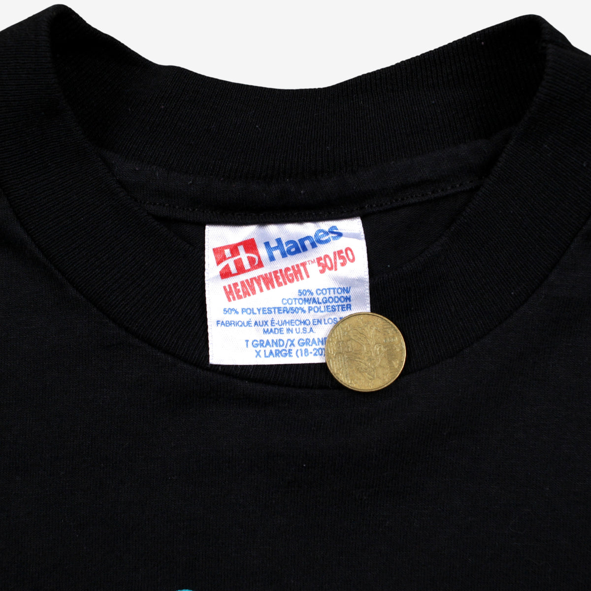 Vintage Hanes T-shirt L Womens 90s Black Safari Big Five Single Stitch