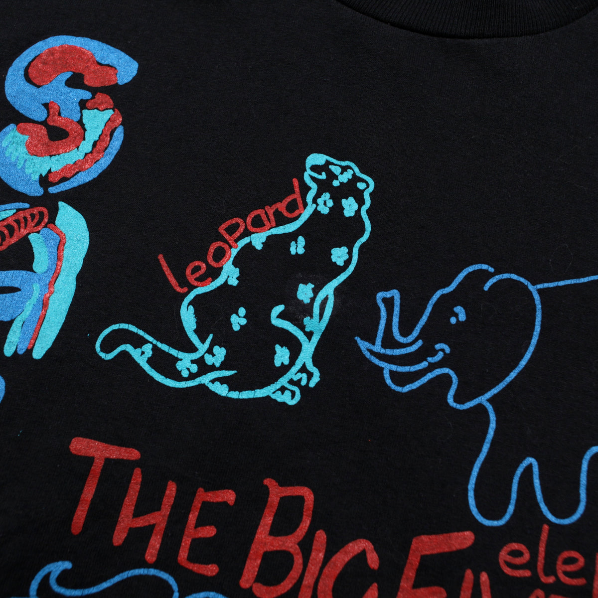Vintage Hanes T-shirt L Womens 90s Black Safari Big Five Single Stitch