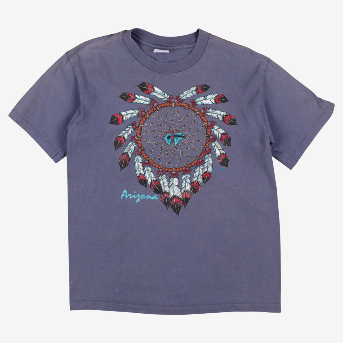 Vintage Anvil T-shirt M Mens 90s Blue Dreamcatcher Arizona USA Single Stitch
