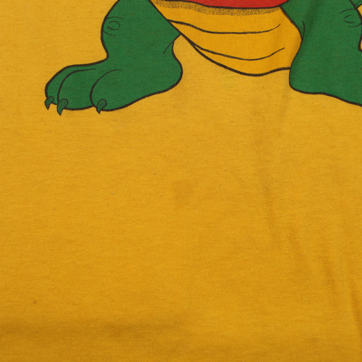 Vintage Jerzees T-shirt L Mens 90s Yellow Alligator Graphic USA Single Stitch