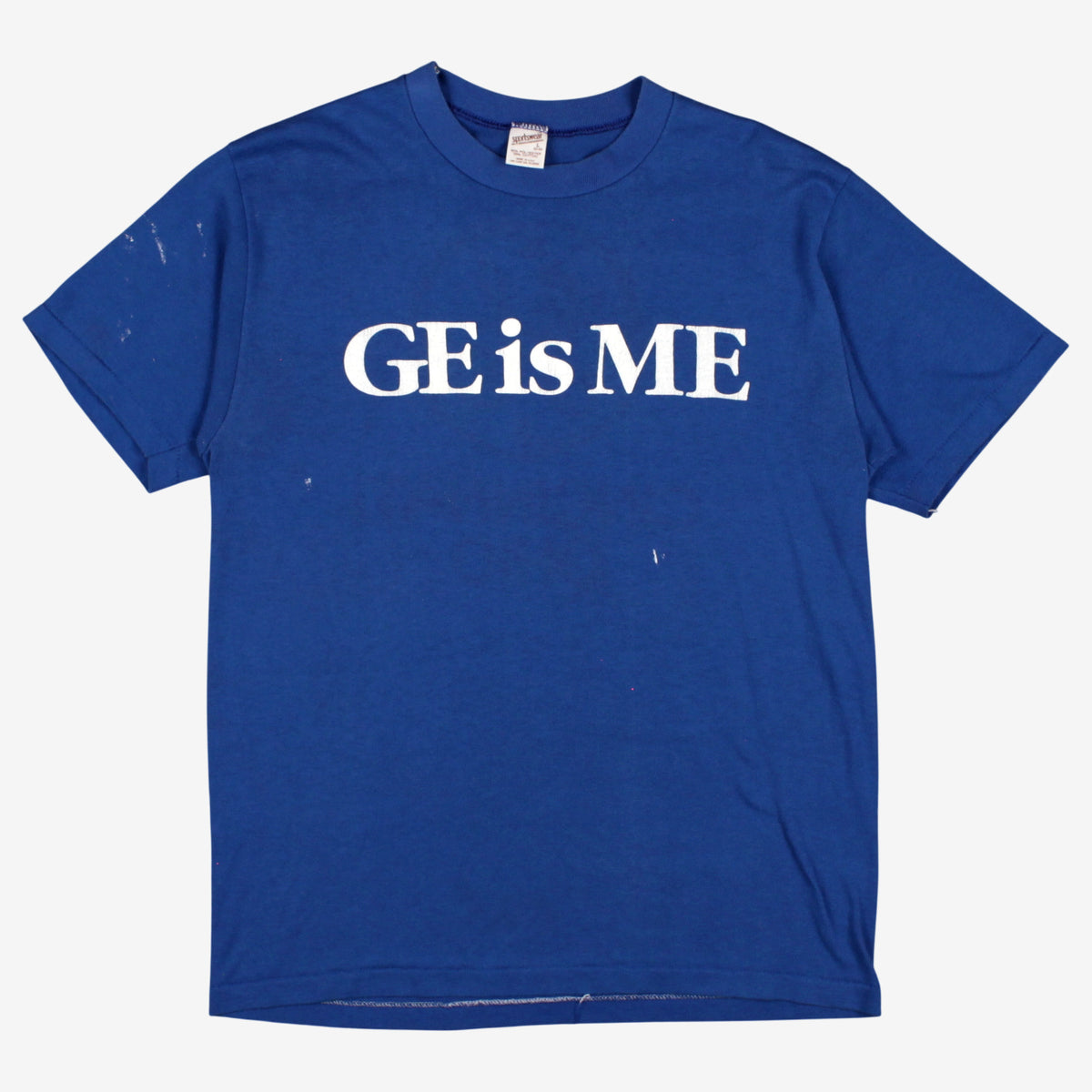 Vintage Sportswear T-shirt M Mens 90s Blue GE Graphic USA Made Single Stitch