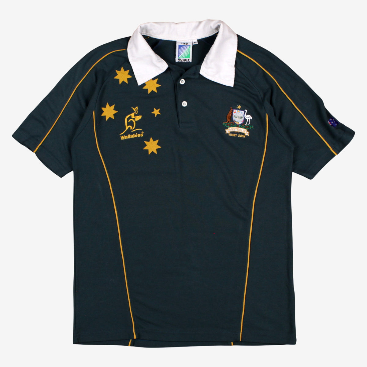 Vintage Irb Rugby World Cup Polo Shirt M Mens 90s Green Wallabies Athletic Fan