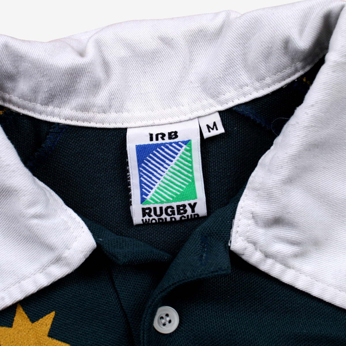 Vintage Irb Rugby World Cup Polo Shirt M Mens 90s Green Wallabies Athletic Fan