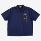 Vintage Chrome Polo Shirt L Mens 90s Blue Rc Racing Graphic 1/4 Zip Pockets