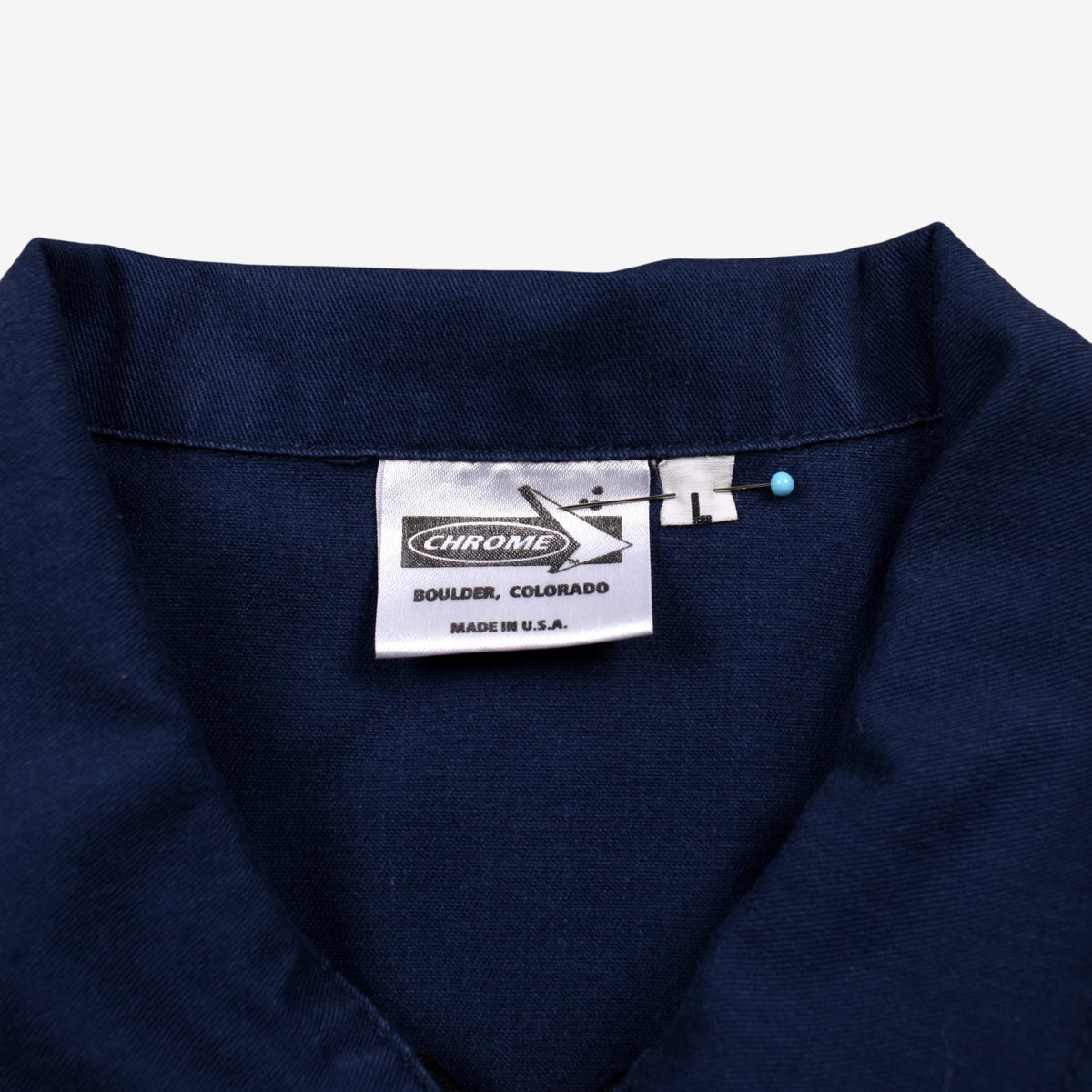 Vintage Chrome Polo Shirt L Mens 90s Blue Rc Racing Graphic 1/4 Zip Pockets