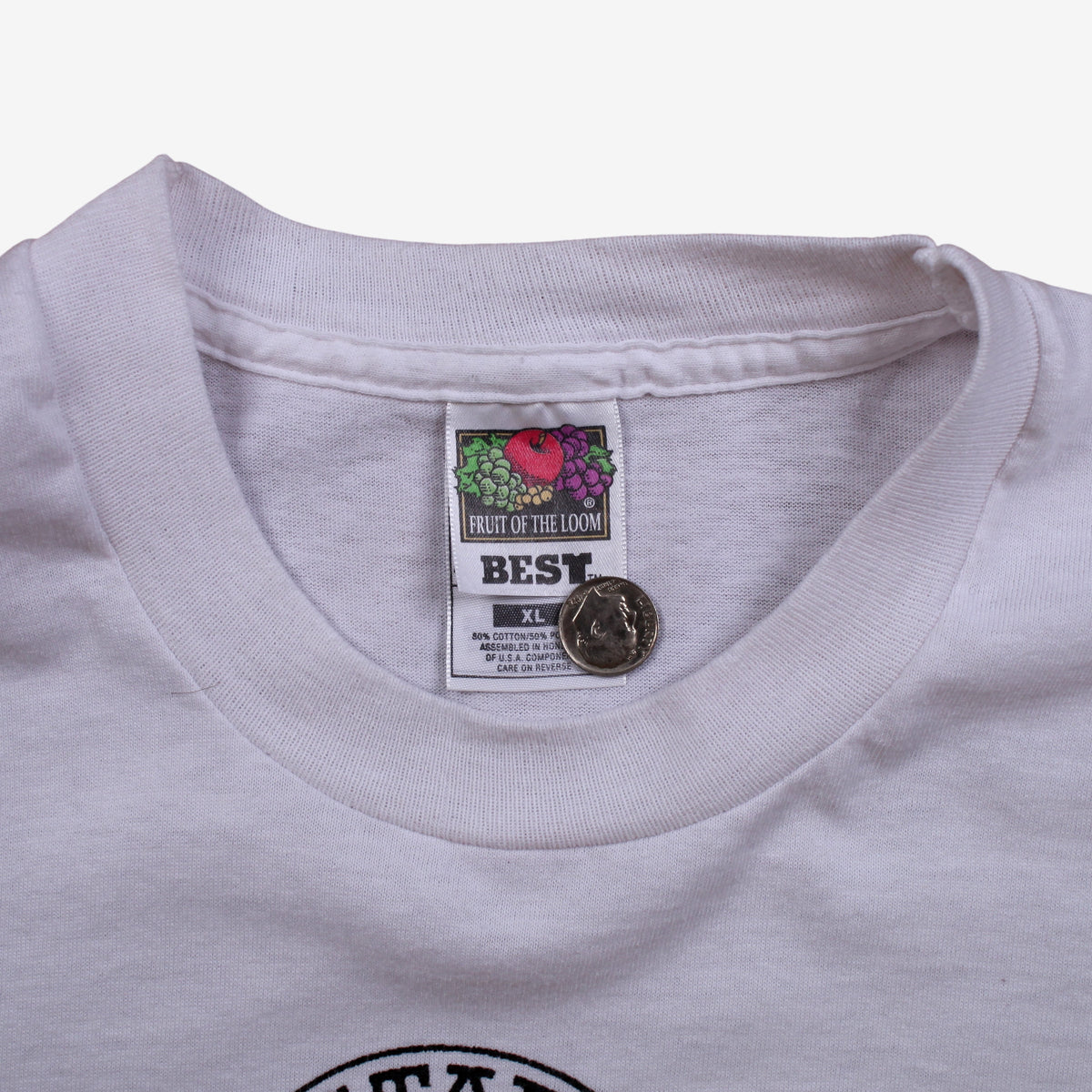 Vintage Fruit Of The Loom T-shirt XL Mens 90s White Titanic Single Stitch