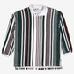 Vintage Joe Wear Polo Shirt M Mens 90s White Striped Long Sleeve USA Made