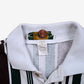 Vintage Joe Wear Polo Shirt M Mens 90s White Striped Long Sleeve USA Made