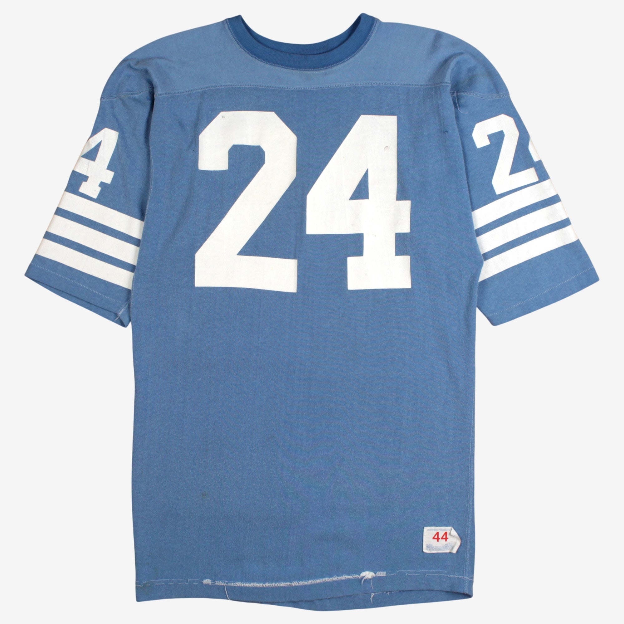 シャツ 70s Champion VINTAGE FOOTBALL T-SHIRT Vintage Champion T-shirt M Mens 70s Football 24 Blue Athletic