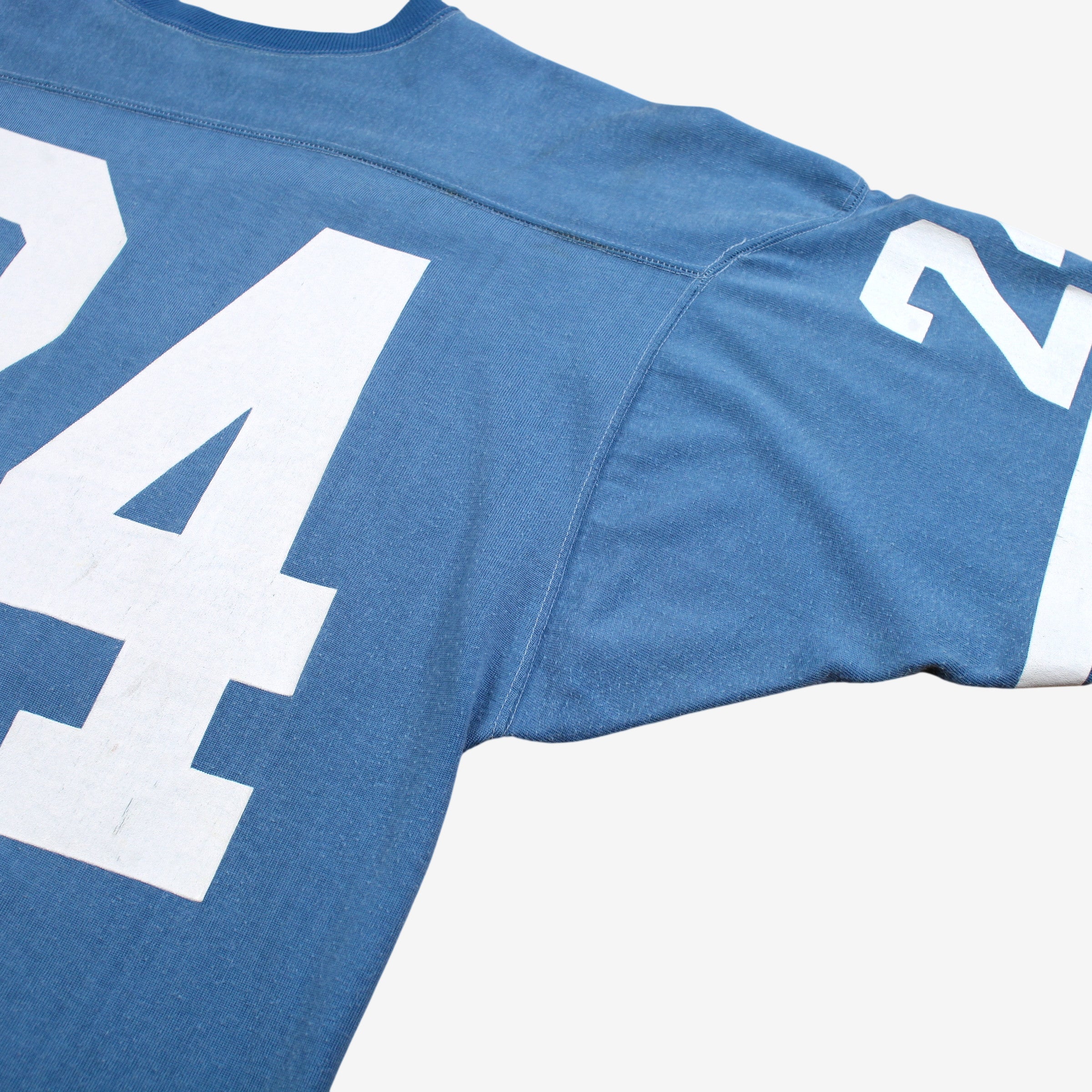 Vintage Champion T-shirt M Mens 70s Football 24 Blue Athletic