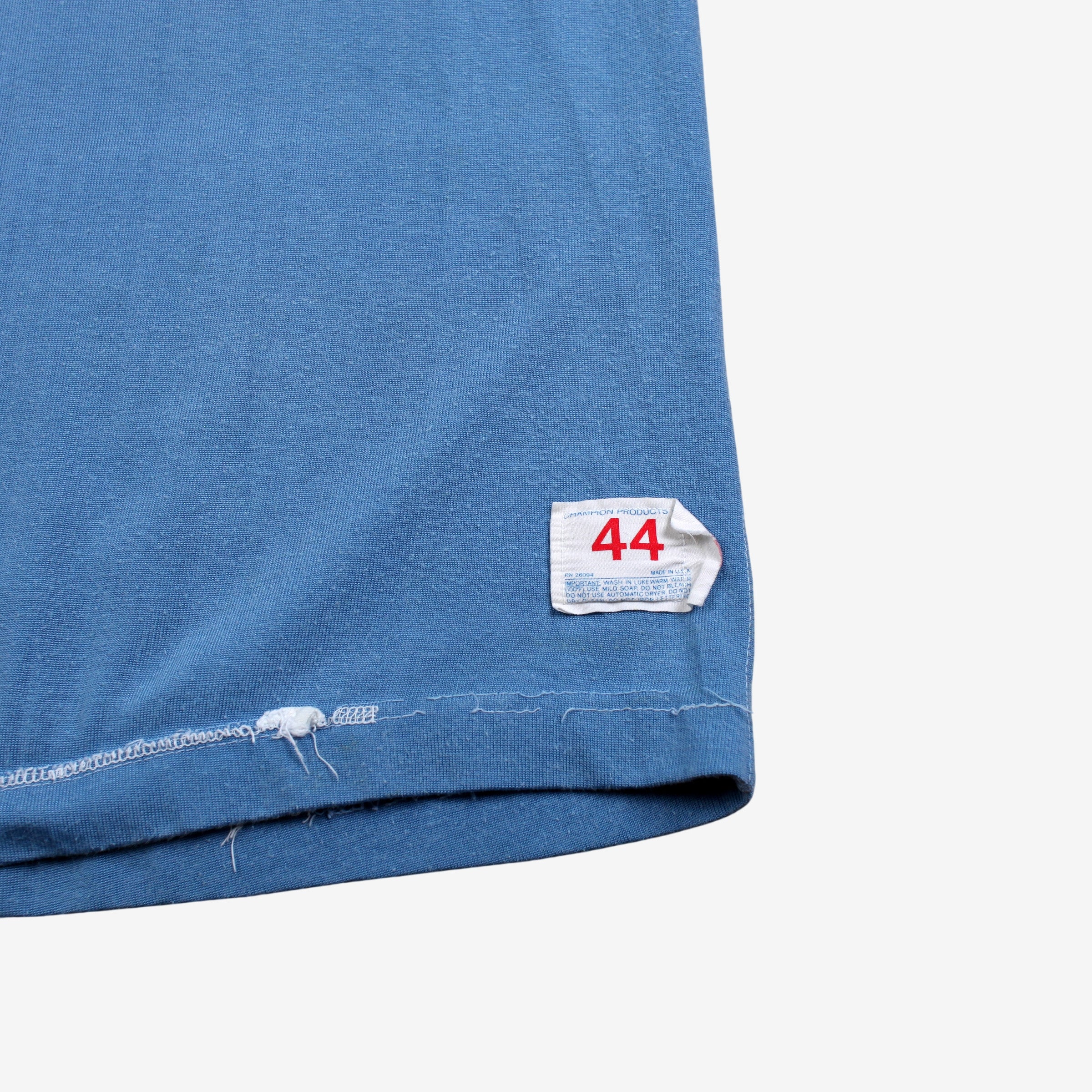 Vintage Champion T-shirt M Mens 70s Football 24 Blue Athletic