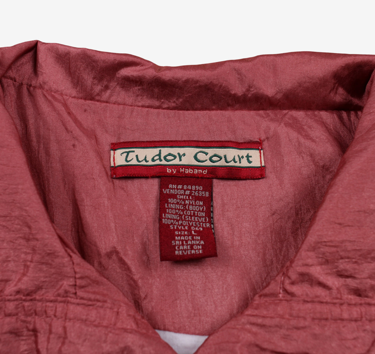 Vintage Tudor Court By Haband Windbreaker Jacket L Womens 90s