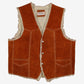 Vintage Genuine Leather Shearling Vest M Mens 70s