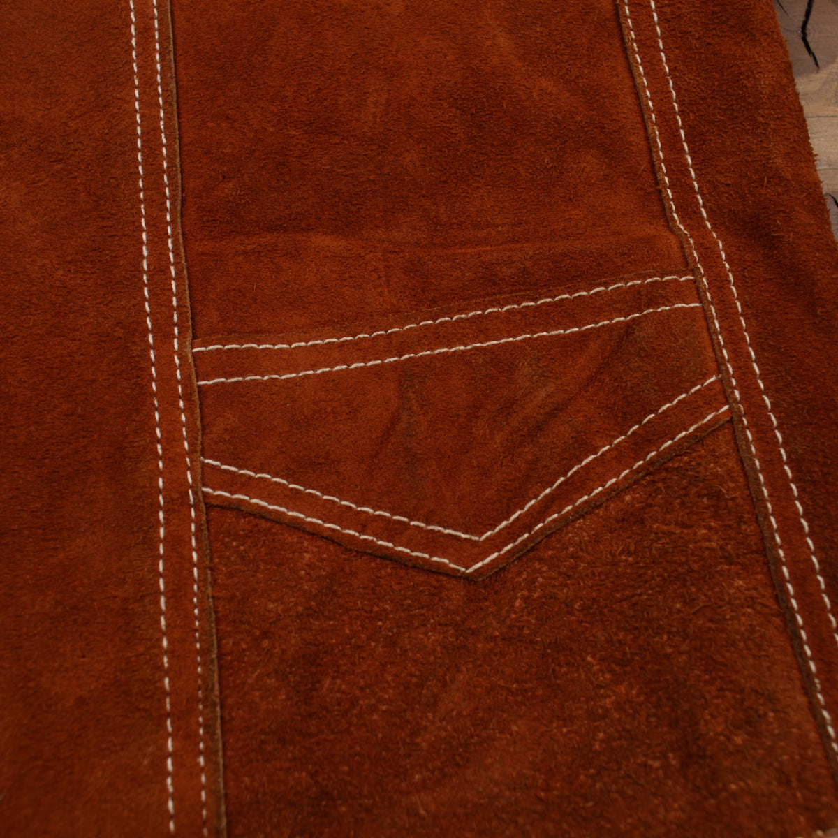 Vintage Genuine Leather Shearling Vest M Mens 70s