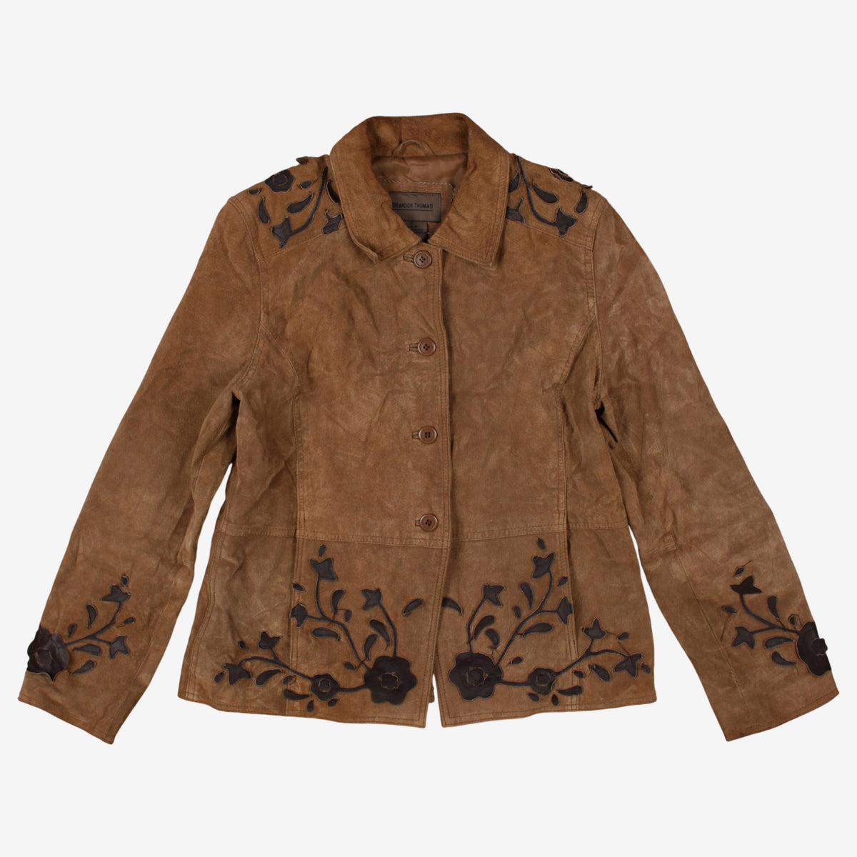 Vintage Brandon Thomas Y2K Suede Leather Jacket M Womens 00s