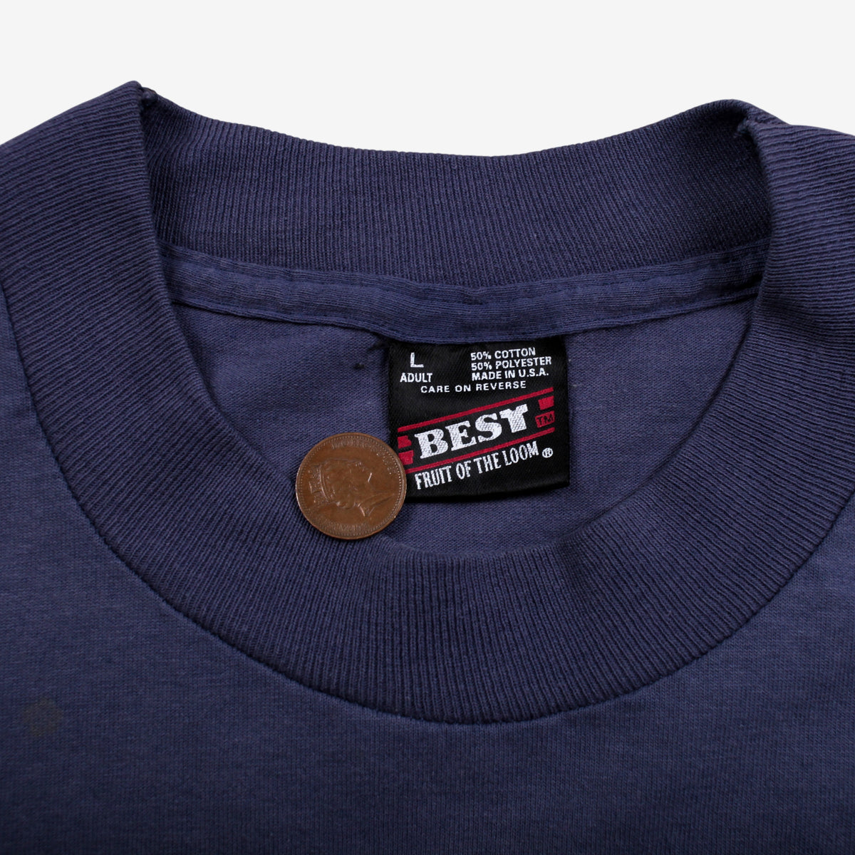 Vintage Fruit Of The Loom T-shirt M Mens 00s Blue Onion Capital Single Stitch