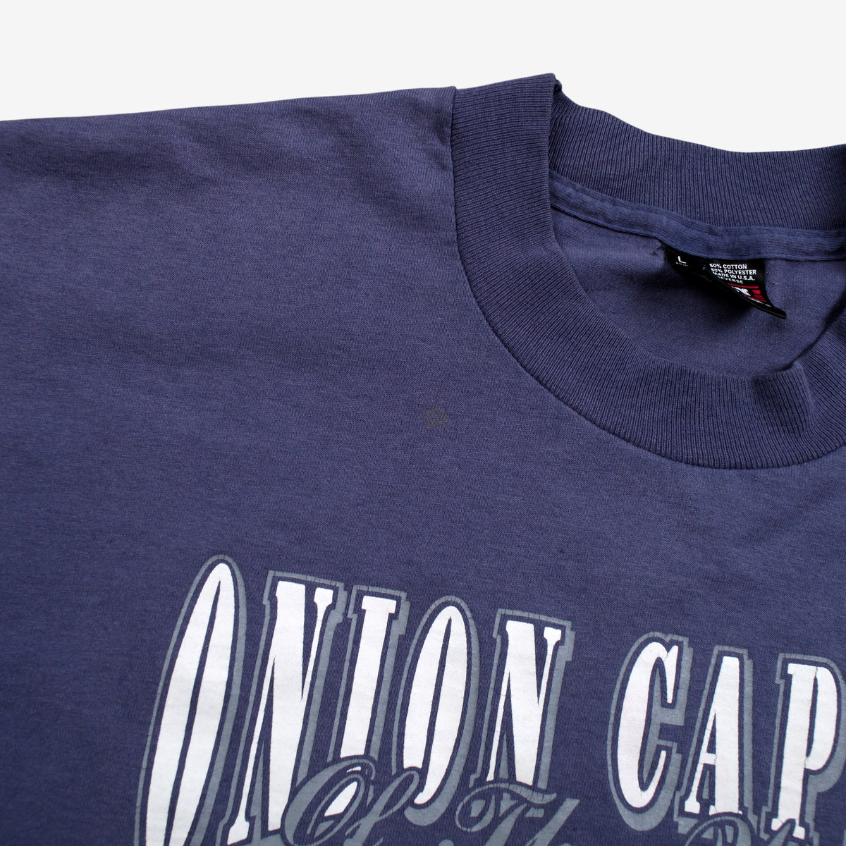 Vintage Fruit Of The Loom T-shirt M Mens 00s Blue Onion Capital Single Stitch