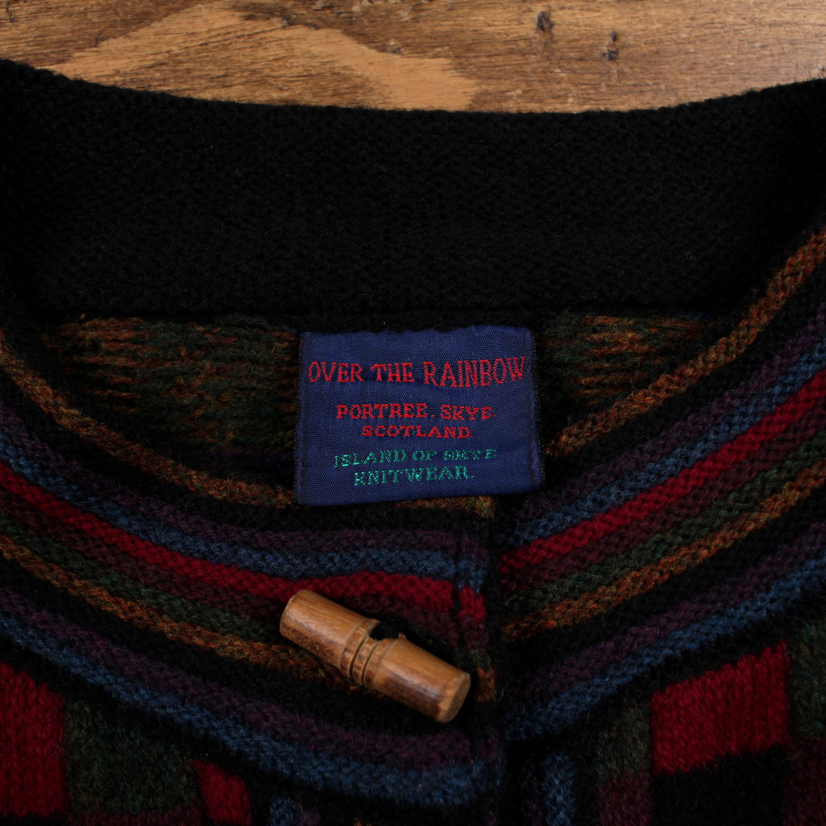 Vintage Over The Rainbow Wool Cardigan M Womens 90s