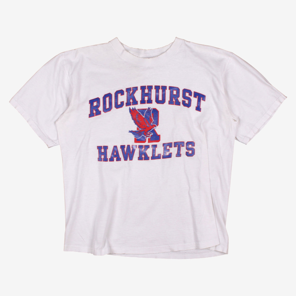 Vintage The Cotton Exchange T-shirt L Mens 00s White Rockhurst Hawklets USA Made