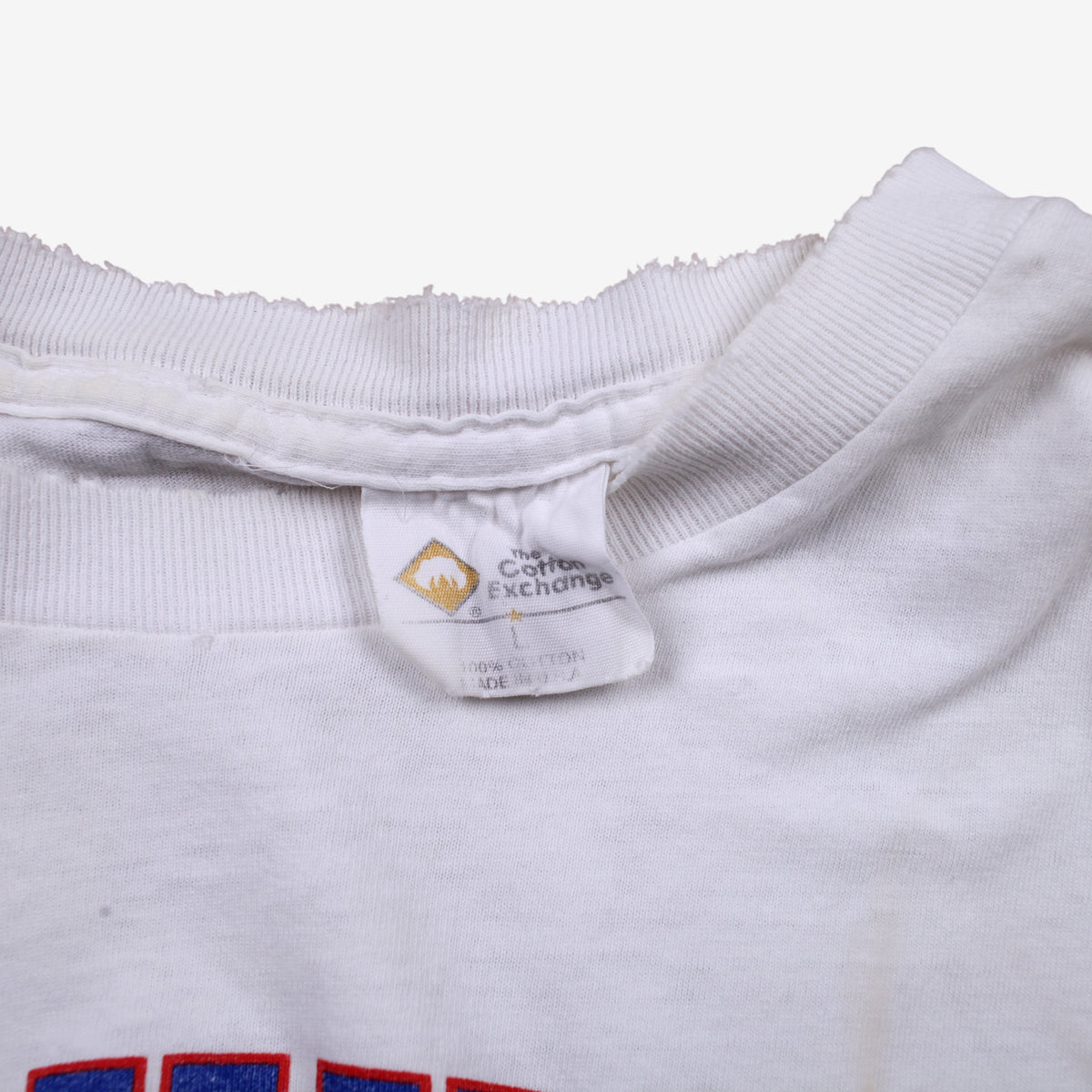 Vintage The Cotton Exchange T-shirt L Mens 00s White Rockhurst Hawklets USA Made