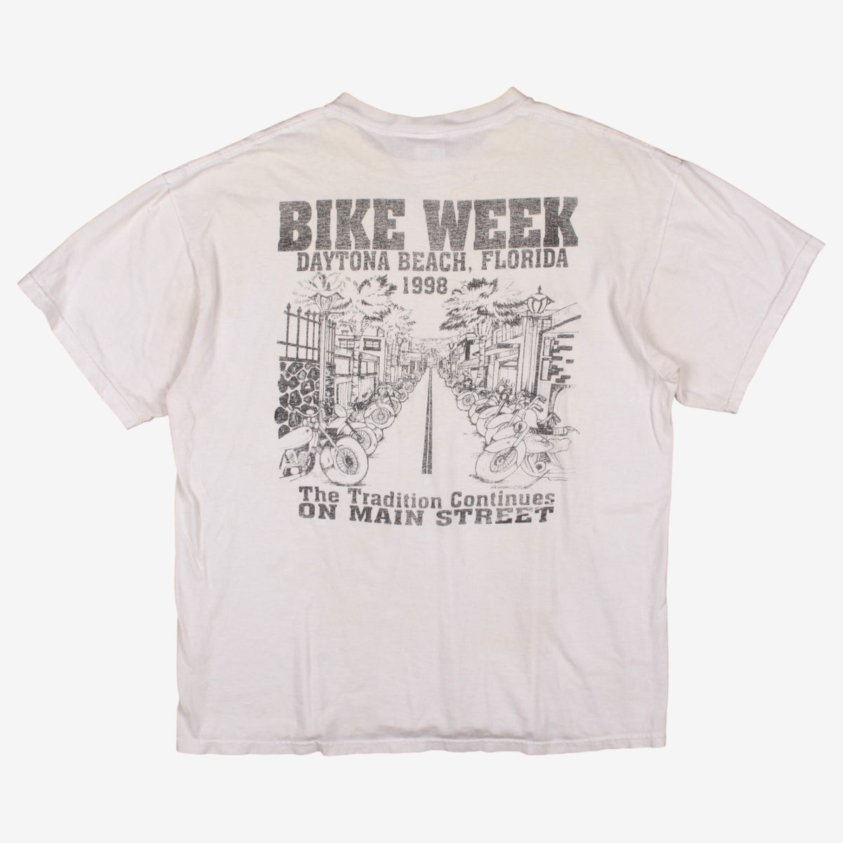 Vintage 1998 Delta T-shirt XL Mens 00s White Bike Week Daytona Beach Motorcycle