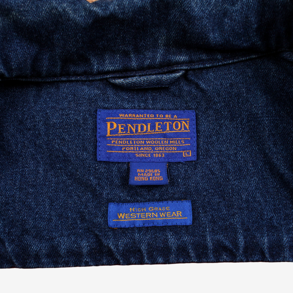 Vintage Pendleton High Grade Western Wear Denim Jacket L Mens
