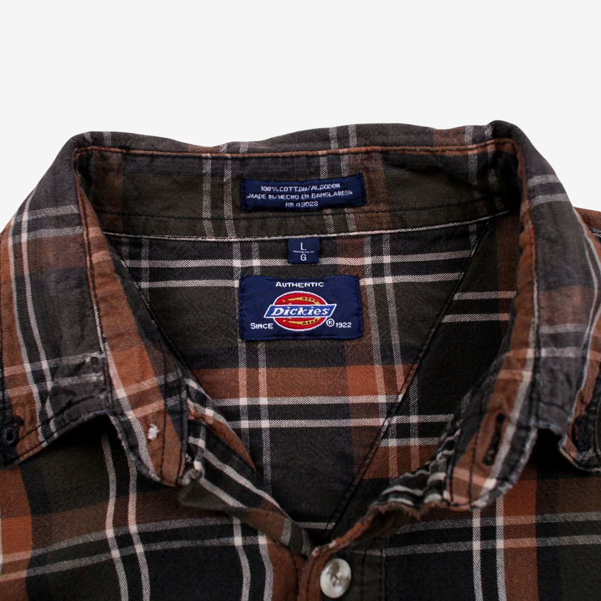 Dickies Plaid Shirt L Mens