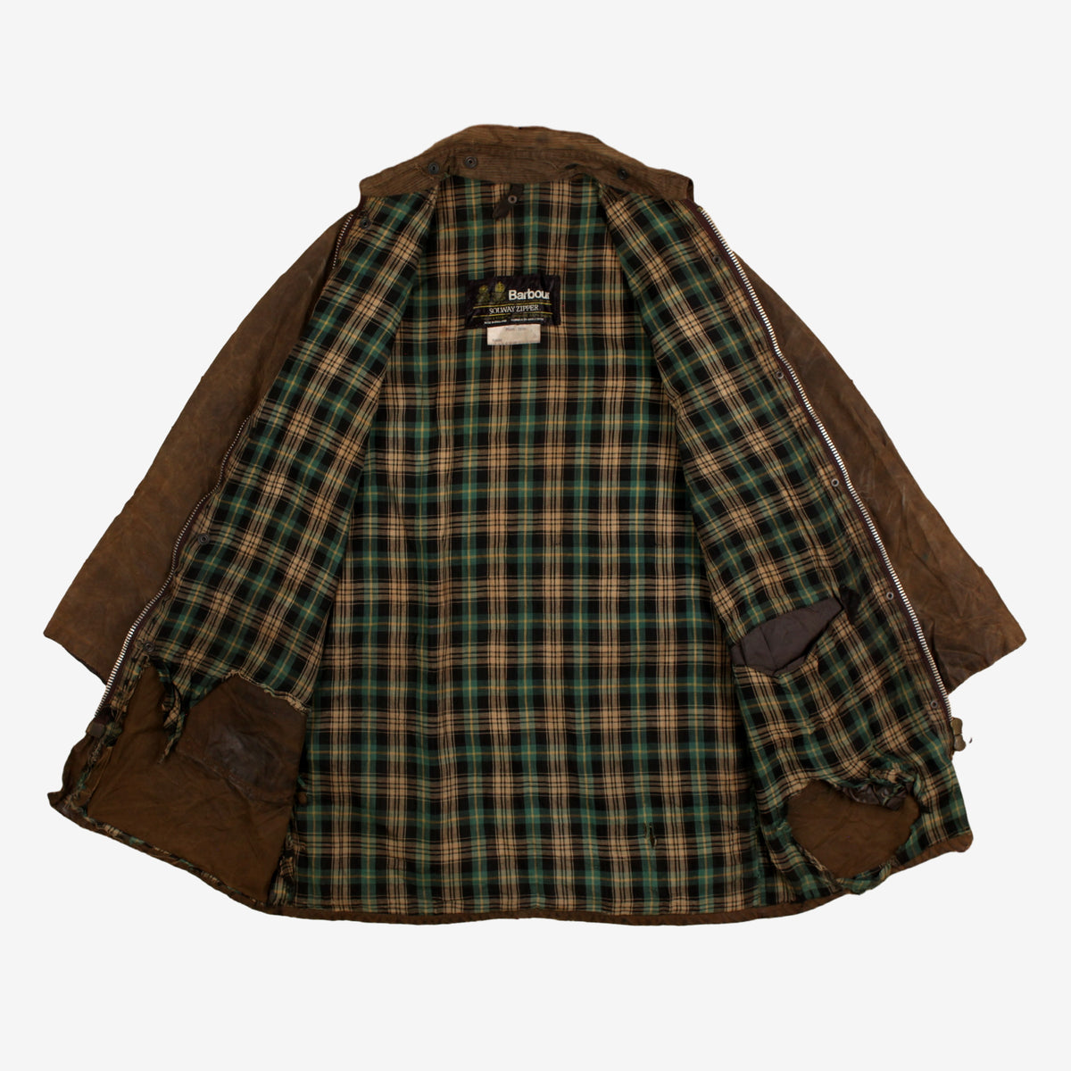 Vintage Barbour Solway Zipper Wax Jacket S Mens 80s