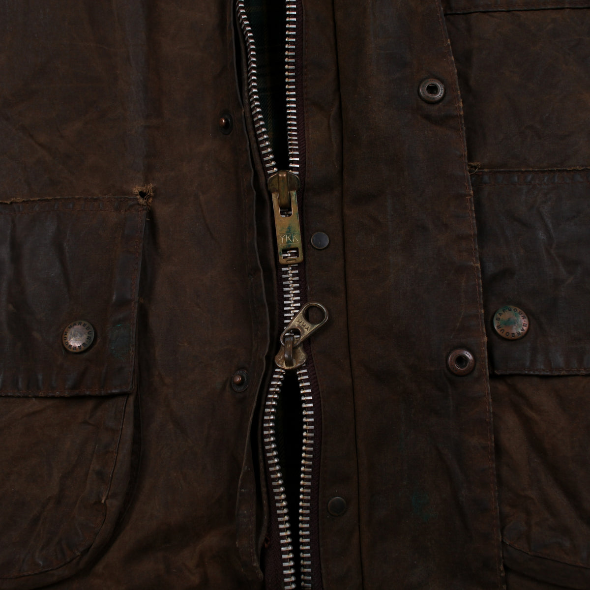 Vintage Barbour Solway Zipper Wax Jacket S Mens 80s